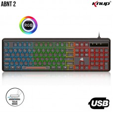 Teclado Gamer USB RGB KP-TE130 Knup - Preto